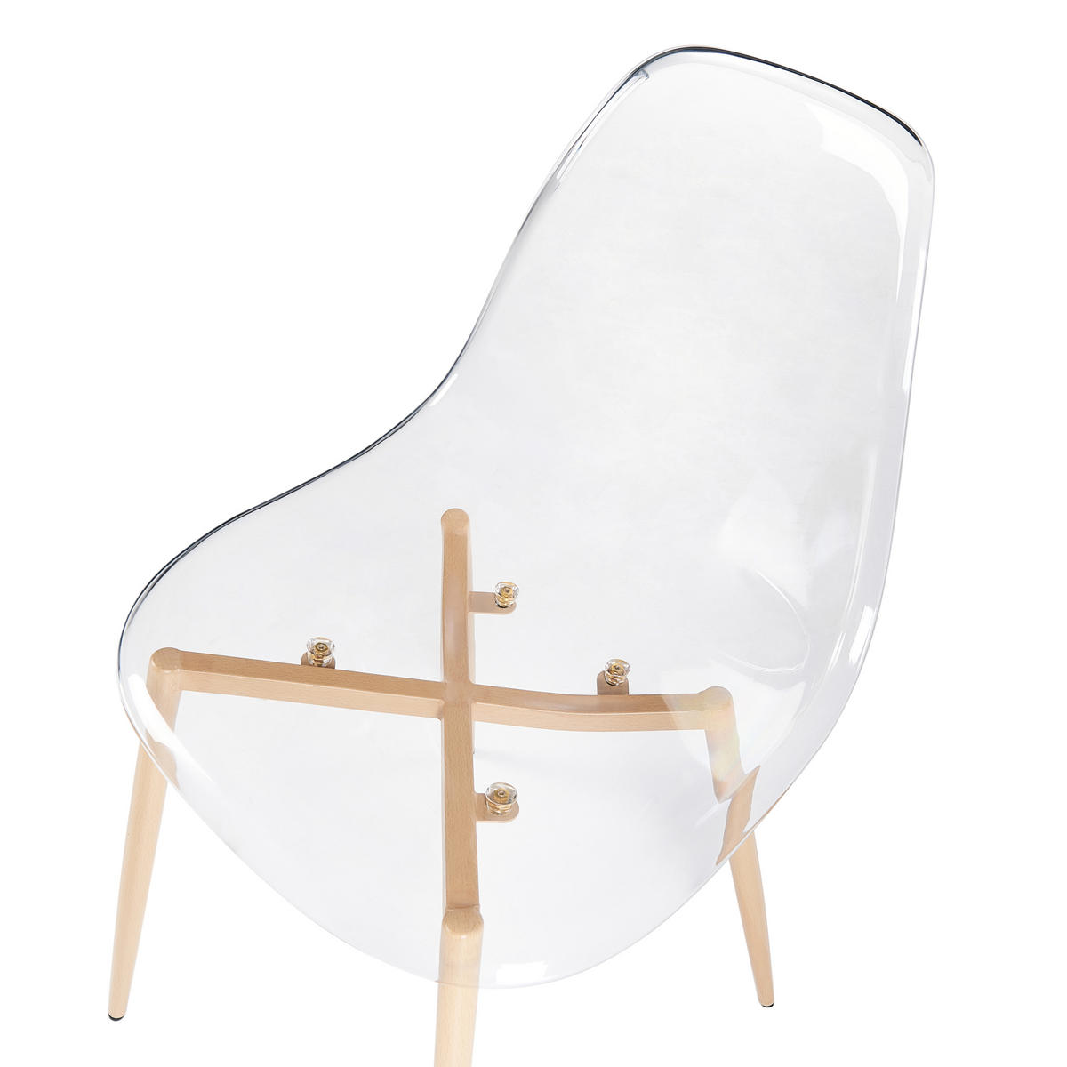 ESSZIMMERSTUHL Transparent Takilma - Transparent/Braun, Kunststoff (47/84/51cm) - Beliani