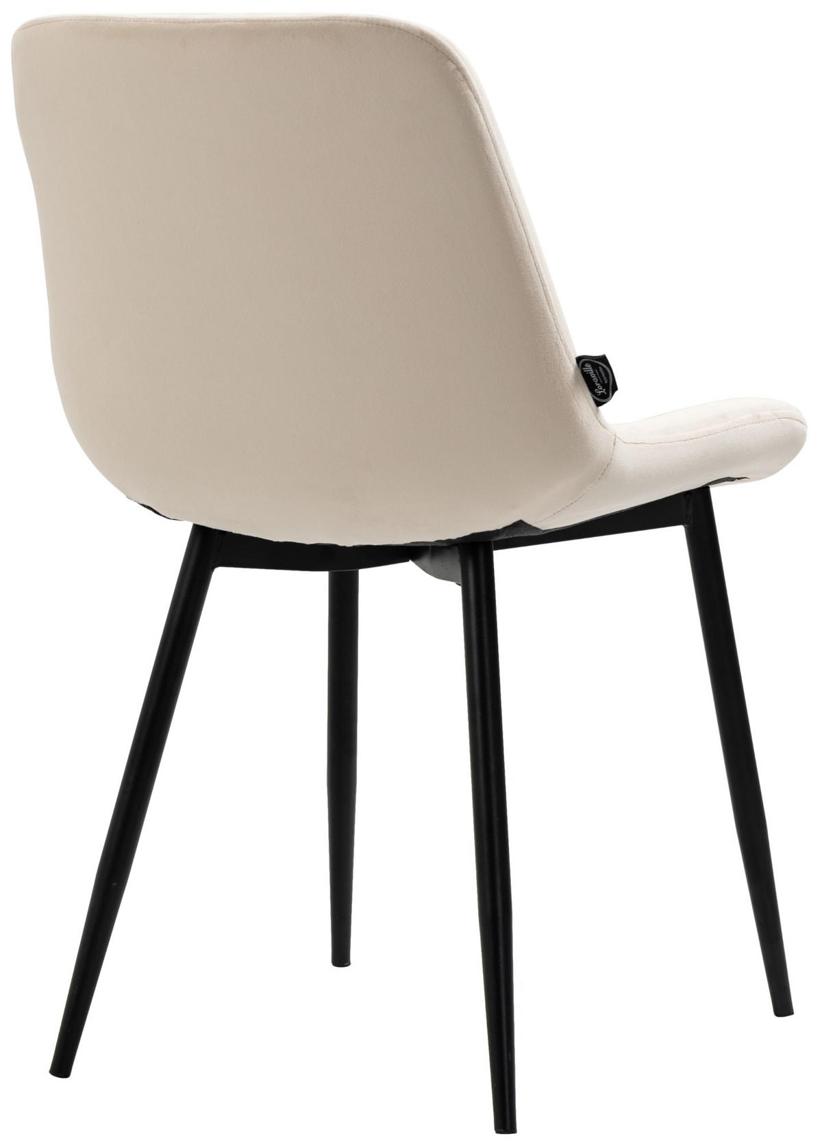 STUHL 4er Set Samt creme - Creme/Schwarz, Textil/Metall (51/80/60cm) - CLP