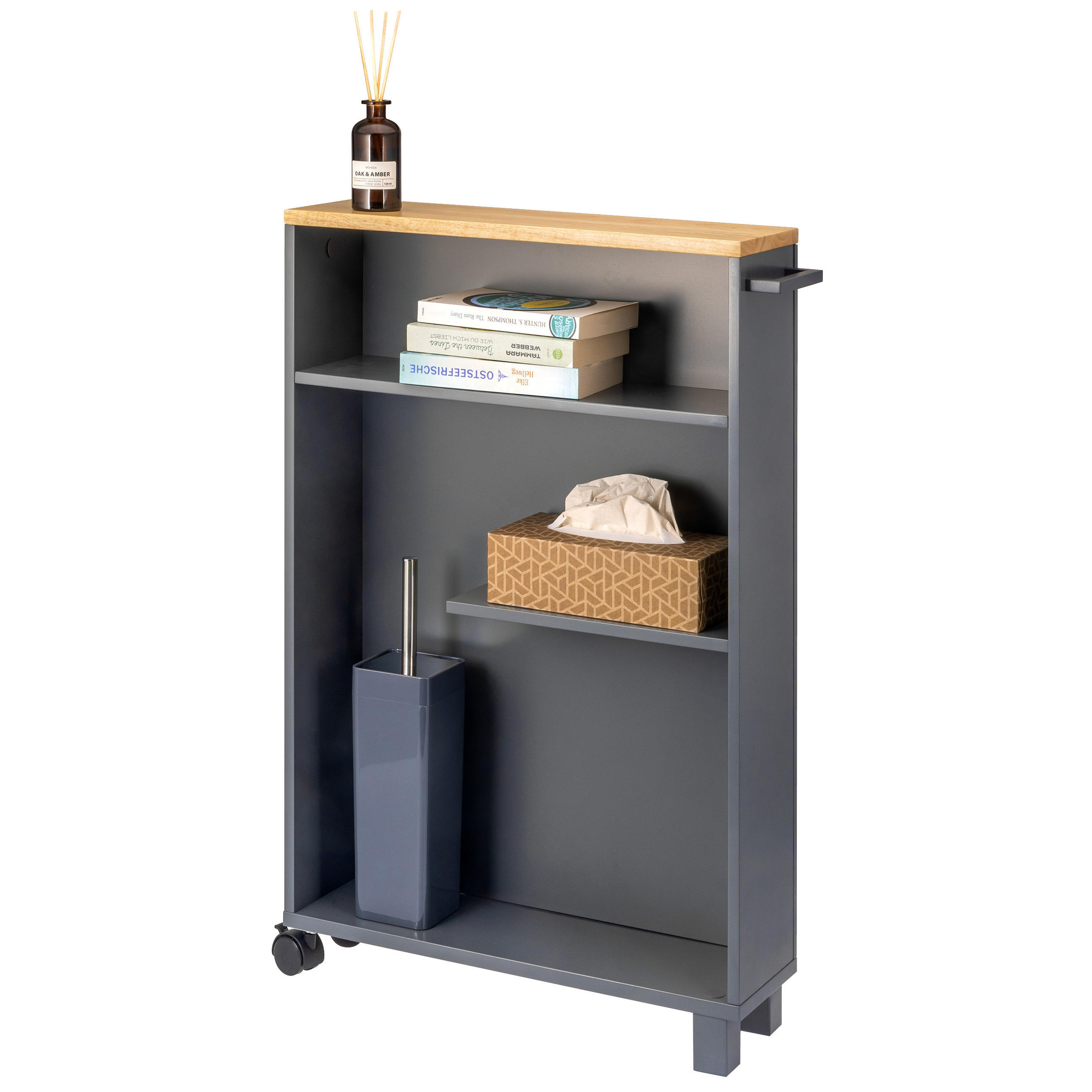 eluno Bad-Rollwagen, Grau 50x79x15 cm