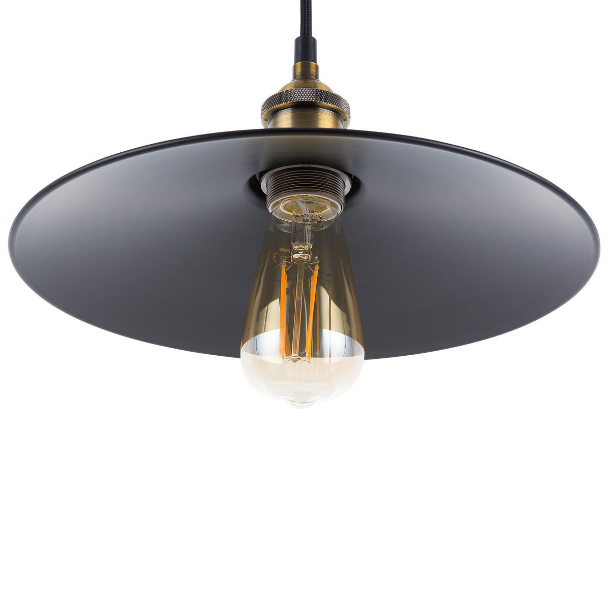 HÄNGELEUCHTE Swift 30/30/117 cm - Schwarz, Metall (30/30/117cm) - Beliani