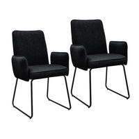 ESSZIMMERSTÜHLE 2ER-SET ALBA - Schwarz, Metall (62/92/52cm) - SVITA