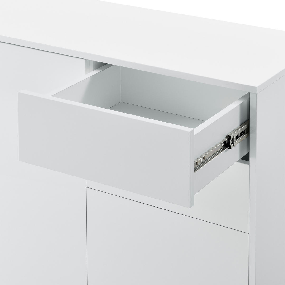 SIDEBOARD Paarl 3-türig - Weiß Hochglanz, Holzwerkstoff (117/74/36cm) - [en.casa]