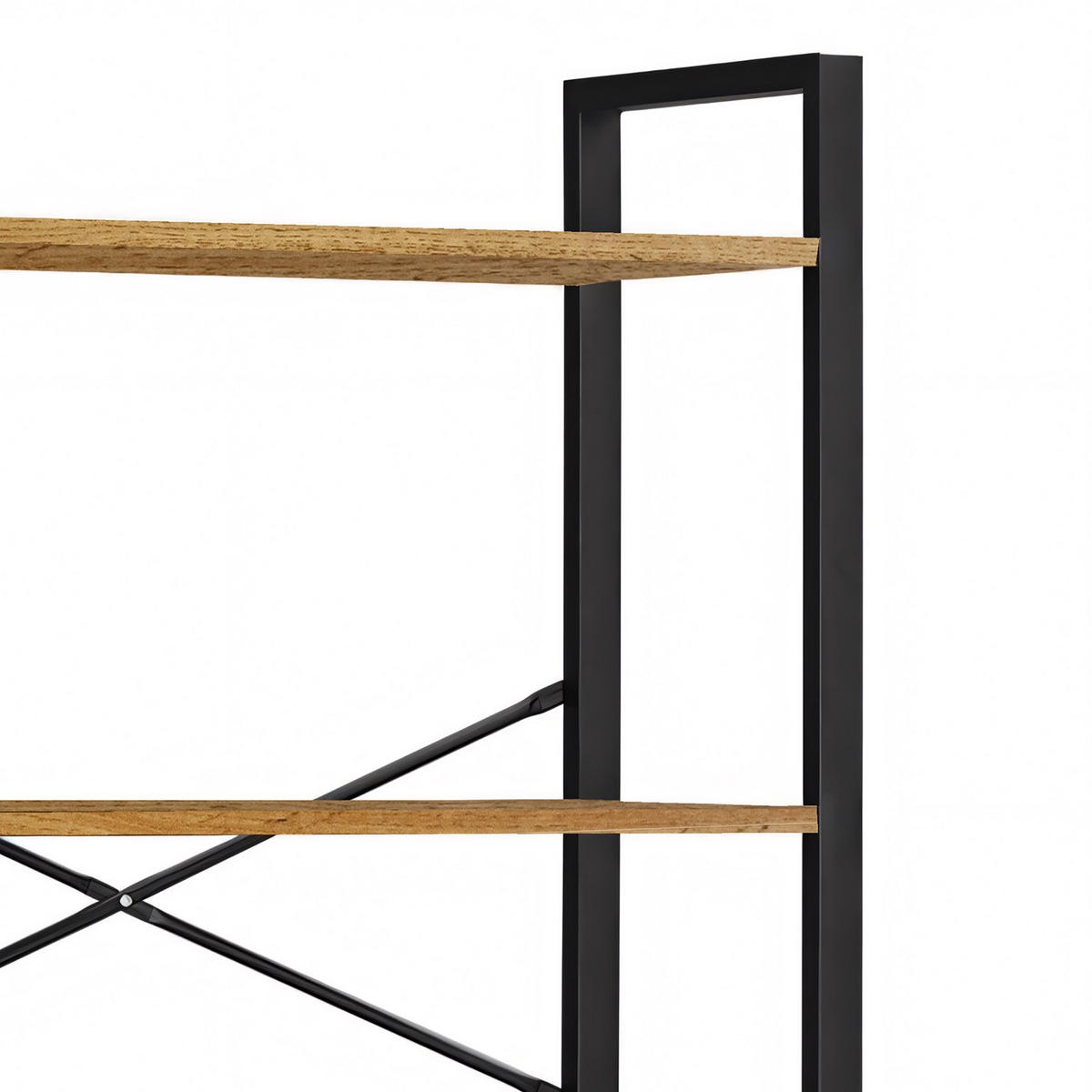 STANDREGAL Holzoptik Metall Erlefarben 6 Böden 66x30x186 cm - Erlefarben/Schwarz, Holzwerkstoff/Metall (30/186/66cm) - Begryf