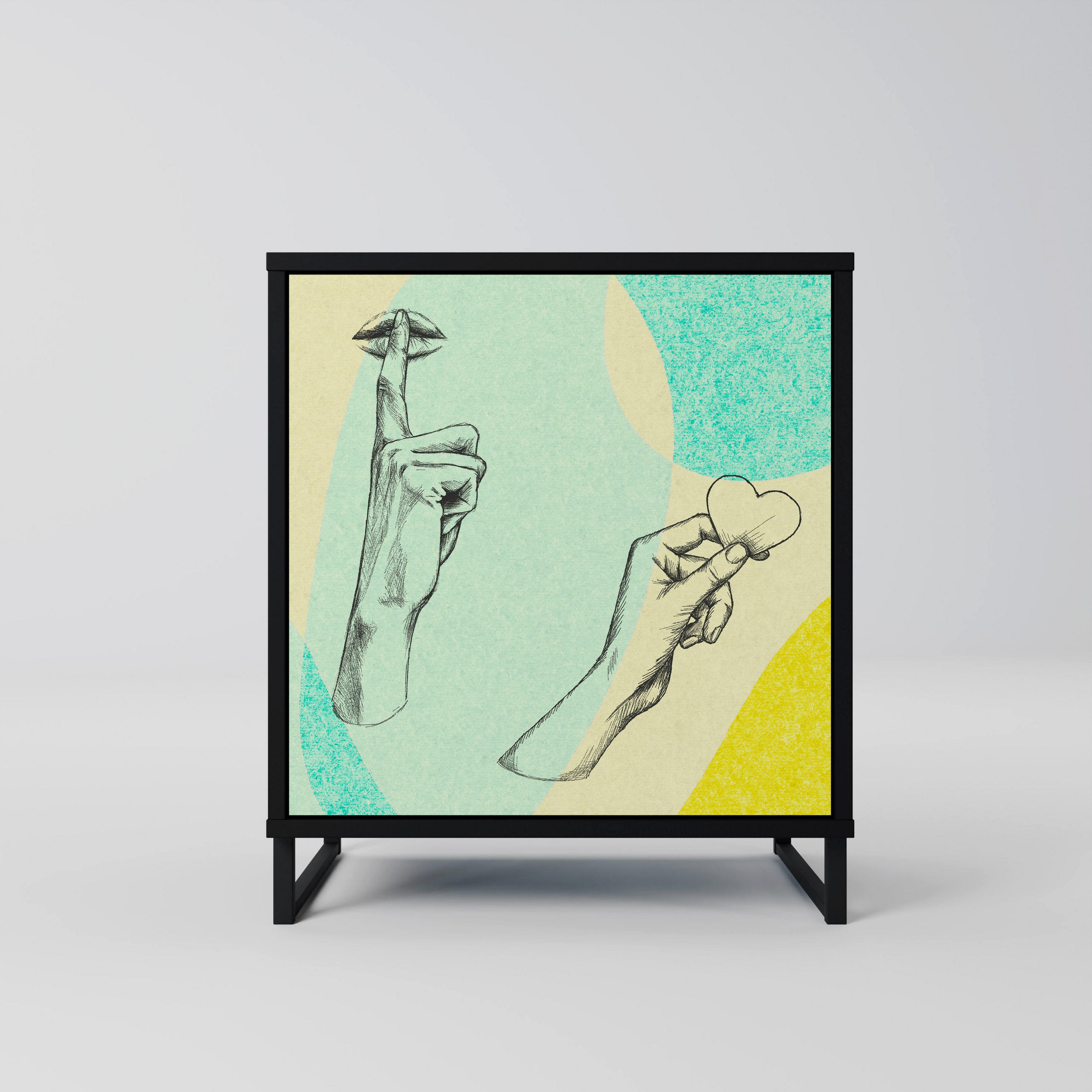 SpaceRebels Sideboard Schwarz 57.5x67.5x42 cm