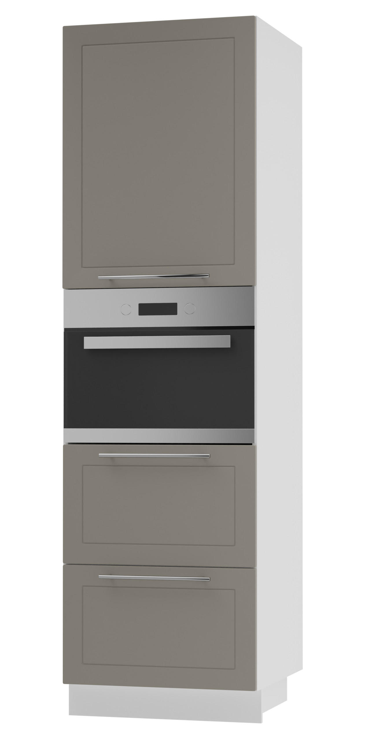 BACKOFENHOCHSCHRANK Kvantum D14/RU/2M/356 Beige Matt / Weiß Matt 60 / 59 / 207cm - Beige/Weiß, Holz/Holzwerkstoff (60/207/59cm) - Feldmann-Wohnen