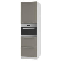 BACKOFENHOCHSCHRANK Kvantum D14/RU/2M/356 Beige Matt / Weiß Matt 60 / 59 / 207cm - Beige/Weiß, Holz/Holzwerkstoff (60/207/59cm) - Feldmann-Wohnen