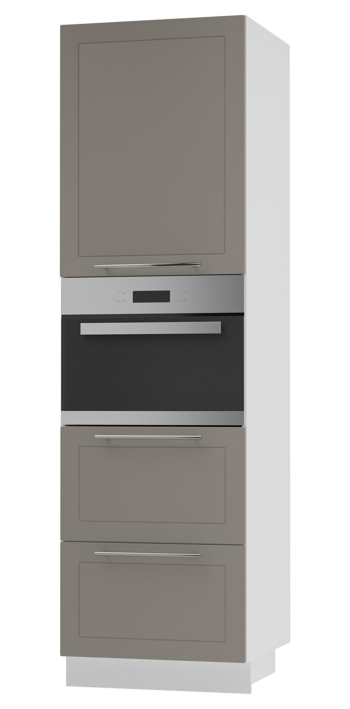 BACKOFENHOCHSCHRANK Kvantum D14/RU/2M/356 Beige Matt / Weiß Matt 60 / 59 / 207cm - Beige/Weiß, Holz/Holzwerkstoff (60/207/59cm) - Feldmann-Wohnen
