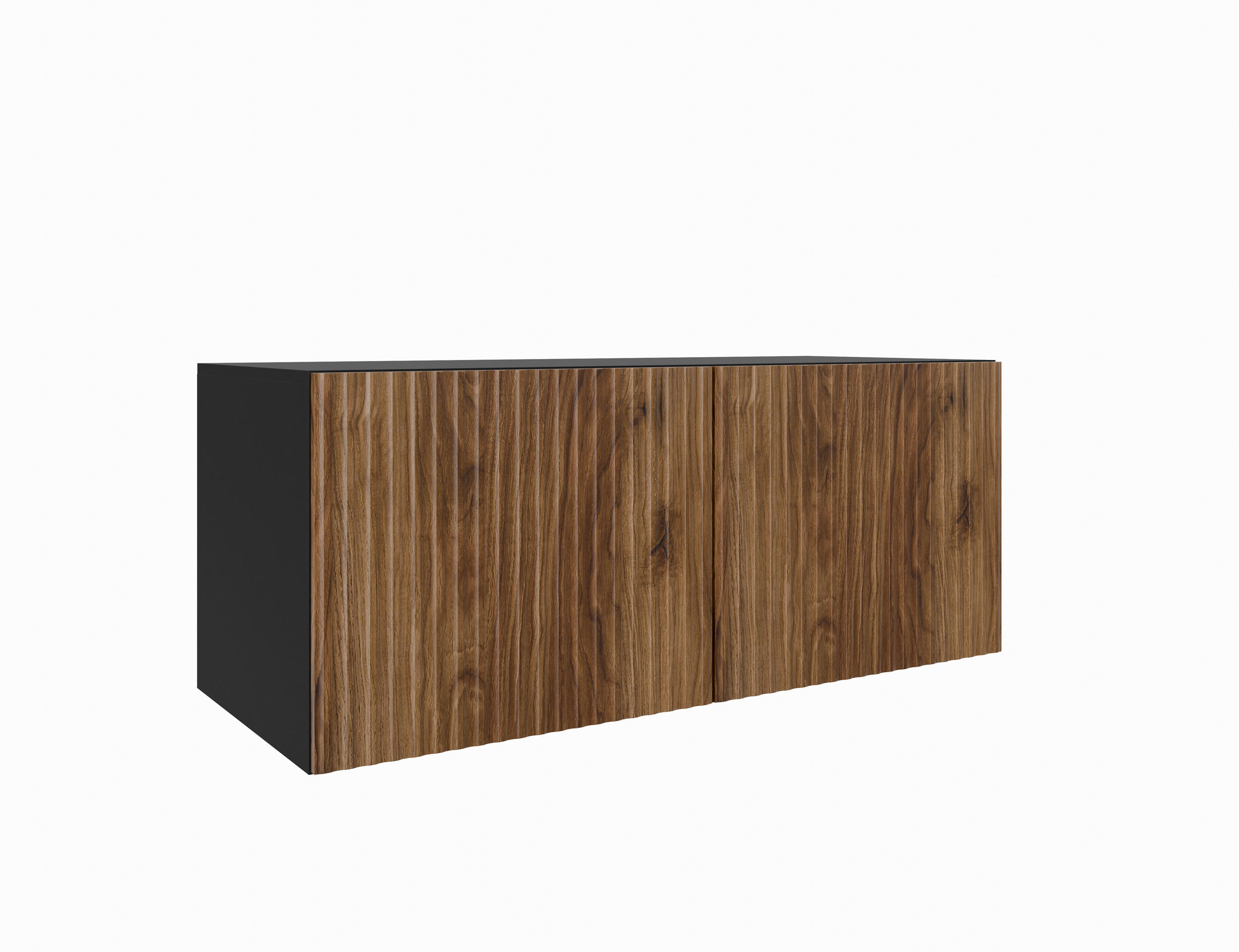 Meblini Tv-Schrank Schwarz, Wildeiche 100x115x40 cm
