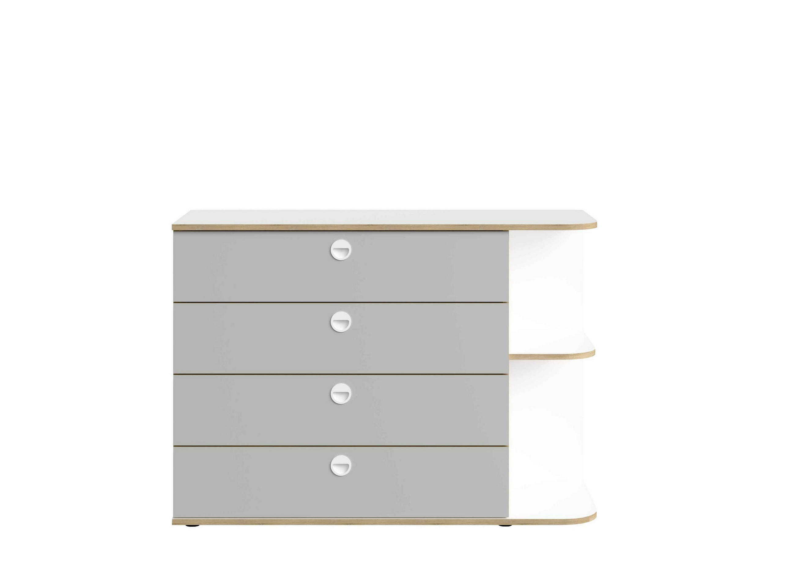 KOMMODE AMARIS 116/81,7/42cm mit 4 Schubladen Türen Grau - Weiß/Grau, Holzwerkstoff (116/81.7/42cm) - MASSENO