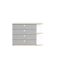 KOMMODE AMARIS 116/81,7/42cm mit 4 Schubladen Türen Grau - Weiß/Grau, Holzwerkstoff (116/81.7/42cm) - MASSENO
