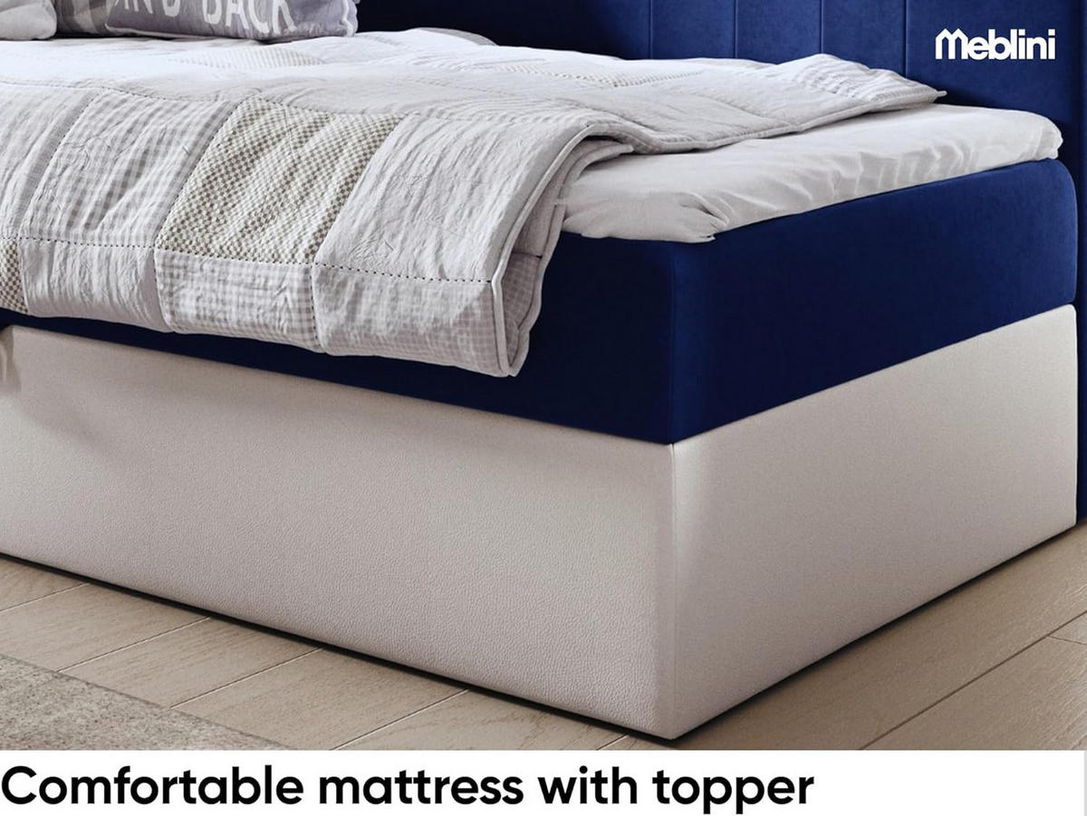 KINDERBETT GARETH 2 - Dunkelblau/Weiß, Holzwerkstoff (111/201cm) - Meblini