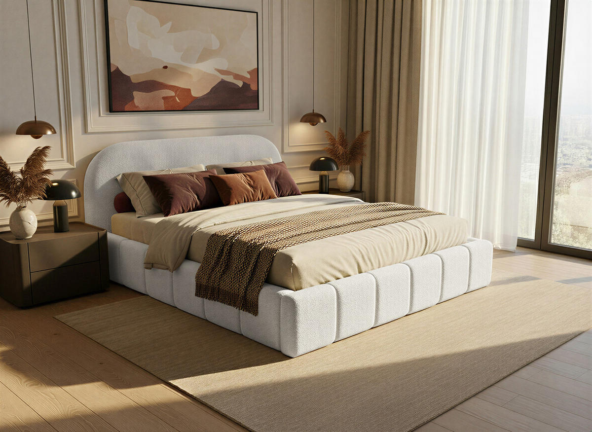 POLSTERBETT Yazoo 140x200 cm, Weiß - Weiß, Textil (140/200cm) - Fedve