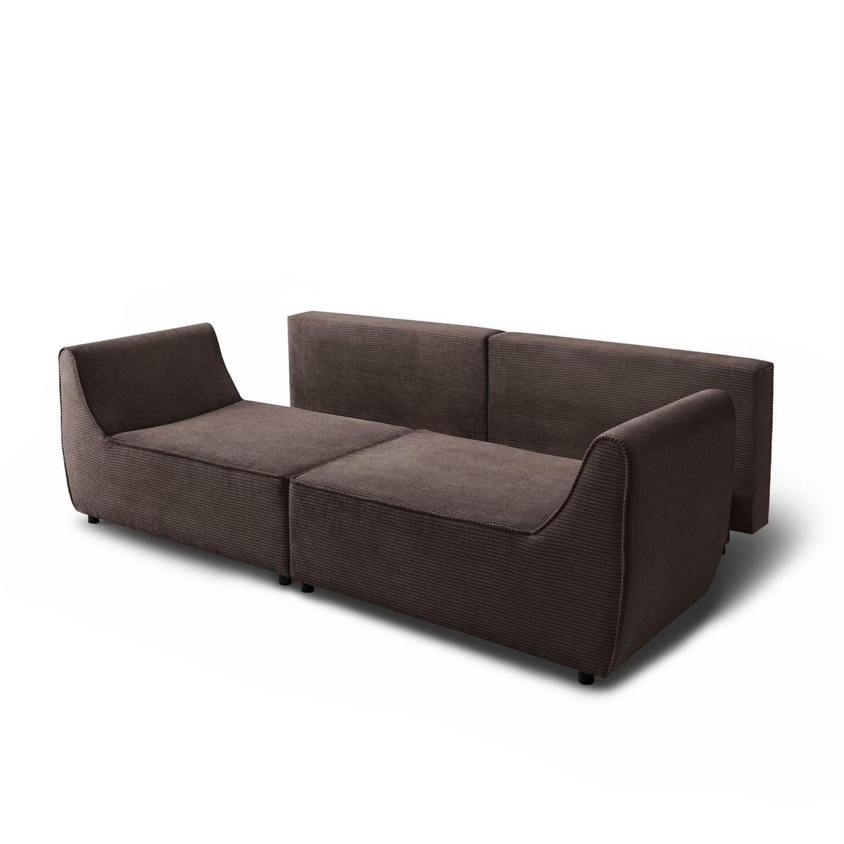 SOFA ASPEN Zweisitzer mit Schlaffunktion, Anafi 18 - Braun, Textil (267/94/95cm) - Lookway