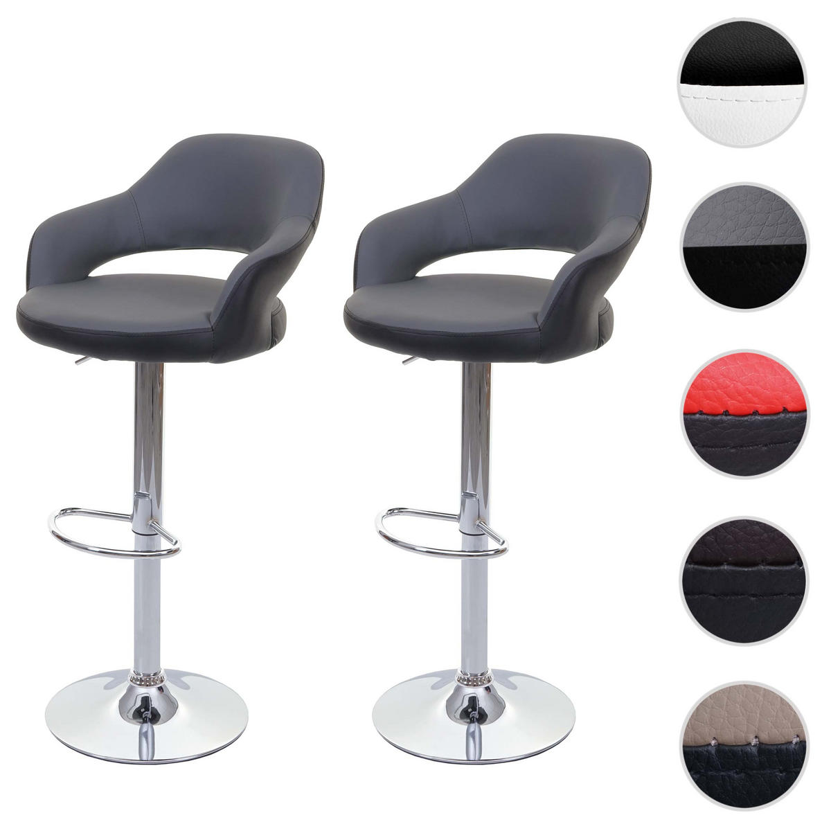 BARHOCKER Grau, Schwarz 2er-Set - Schwarz/Grau, Textil (51/105/55cm) - MCW