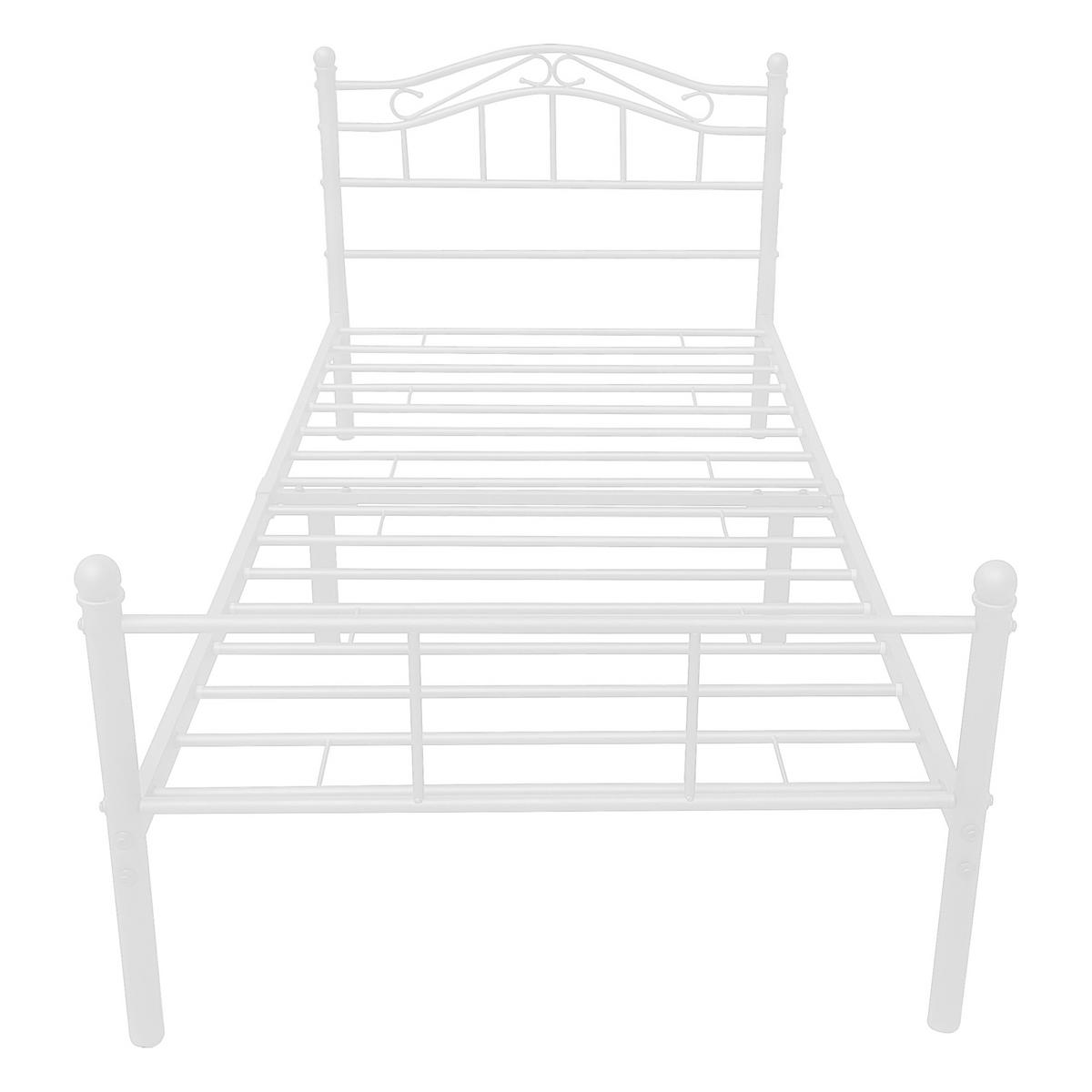 METALLBETT Florenz - Weiß, Metall (120/200cm) - [en.casa]