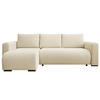 ECKSOFA DORA L, Eckcouch in L-Form mit Schlaffunktion und Bettkasten, Farbe: Beige, Bouclé-Stoff, Ottomane Links - Beige, Textil (240/143cm) - Storez24