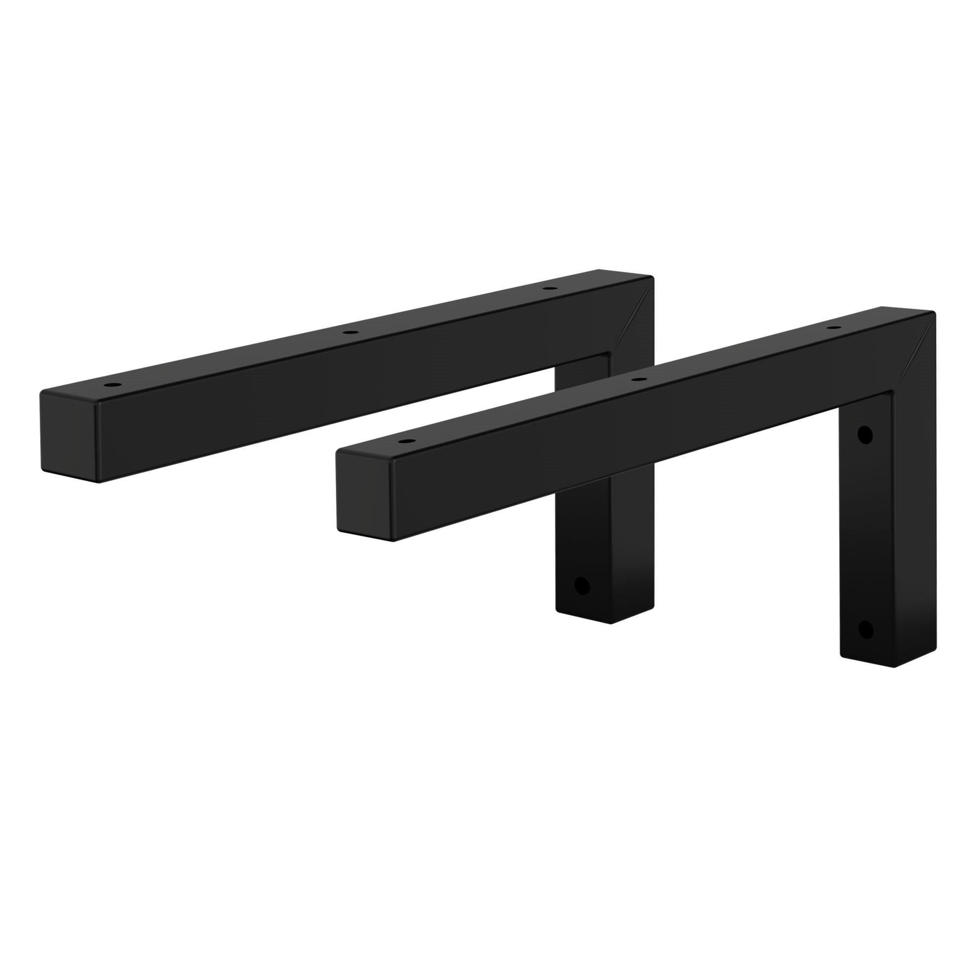 ML-DESIGN NÁSTĚNNÁ KONZOLA, sada 2 ks, tvar L, 300 x 150 mm, černá, z oceli