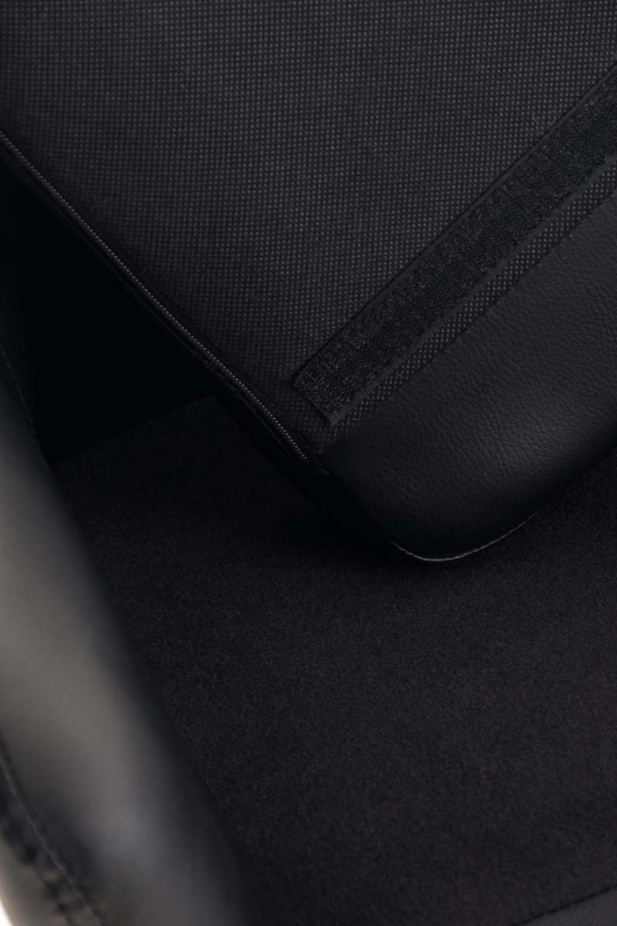 BARHOCKER Lederlook Schwarz - Eukalyptusholzfarben/Schwarz, Holz/Textil (55/99/46cm) - CLP