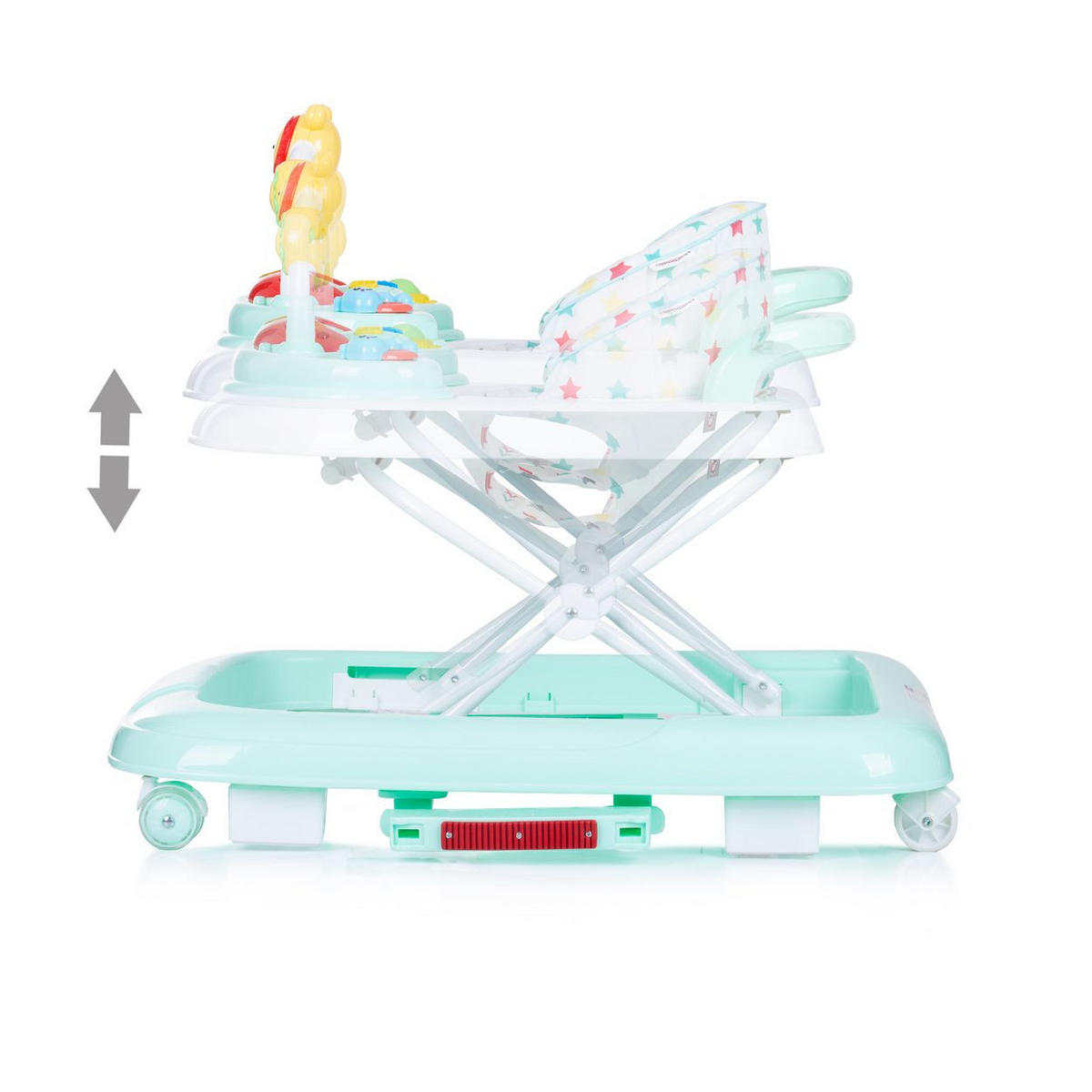 LAUFLERNHILFE Friends 4 in 1 grün Wippe Musik Licht höhenverstellbar Stopper - Grün, Kunststoff (62/55/69cm) - Chipolino