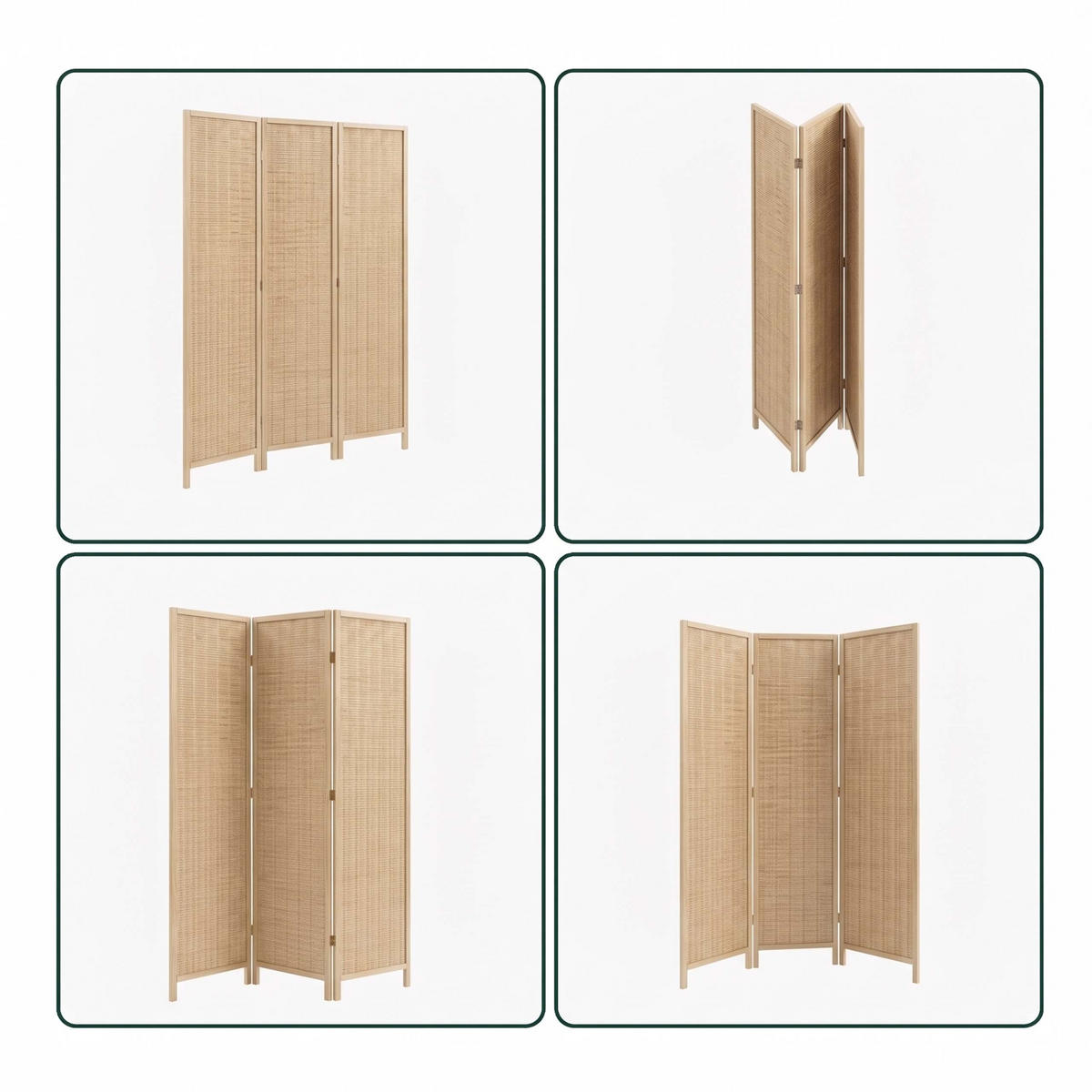 PARAV. - světle hnědá, dřevo (120/170/2cm) - Relaxdays