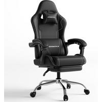 GAMING Stuhl PU-Leder Ideal Für Büro, Home, Streaming und Lange Gaming - Schwarz, Leder (65/123/70cm)
