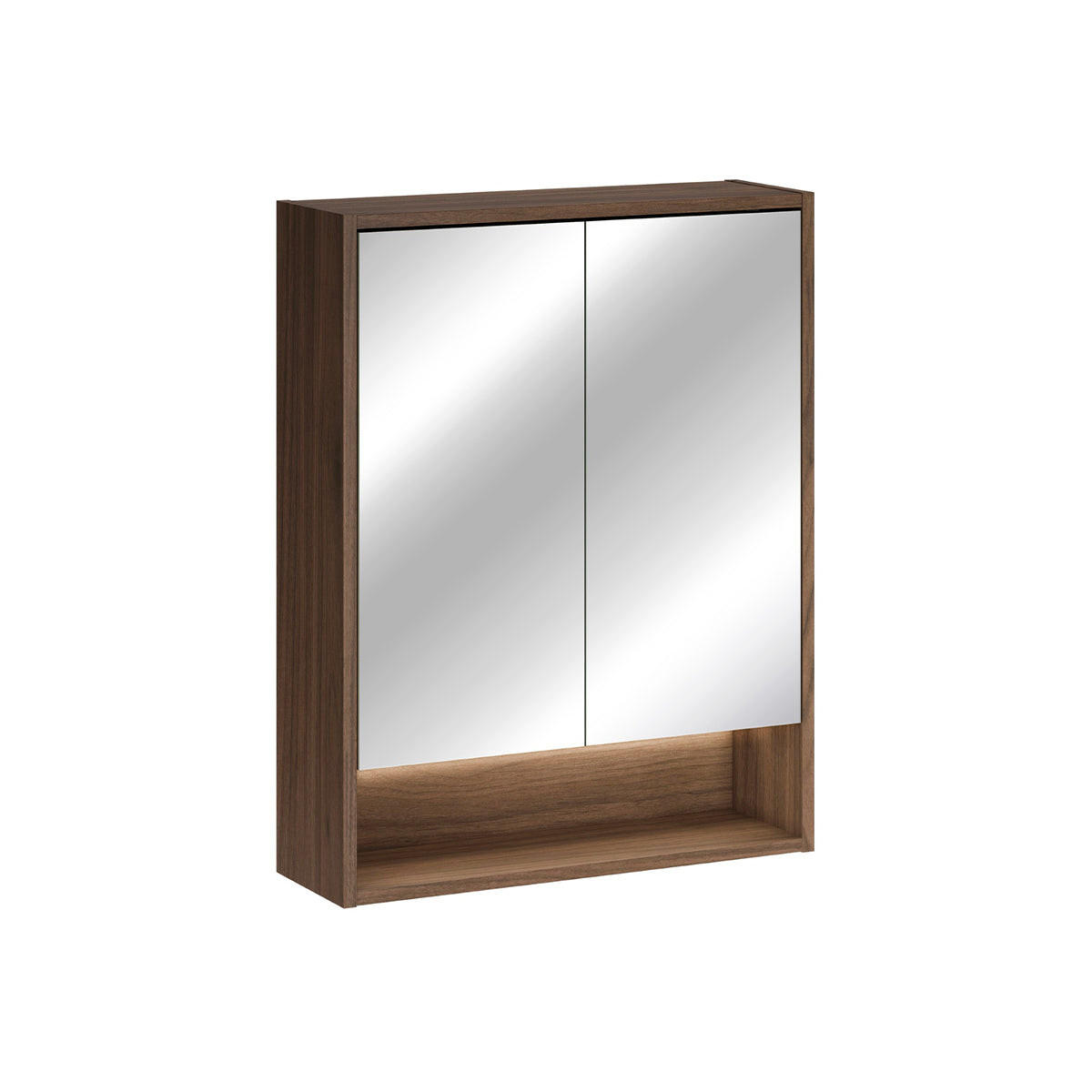 ELEMENT S OGLEDALOM Edmé Drvo - tamno smeđa, drvni materijal (60/76.8/18.8cm) - Petits-meubles