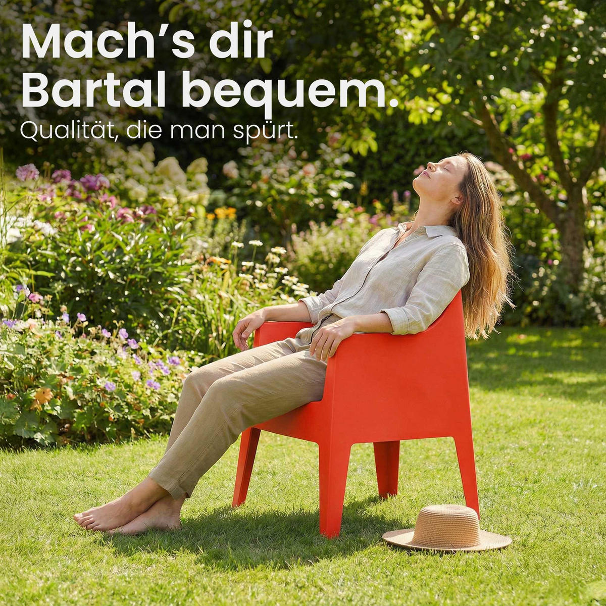GARTENSTUHL 4er Set Kunststoff Orange - Orange, Kunststoff (73/78/57cm) - CLP