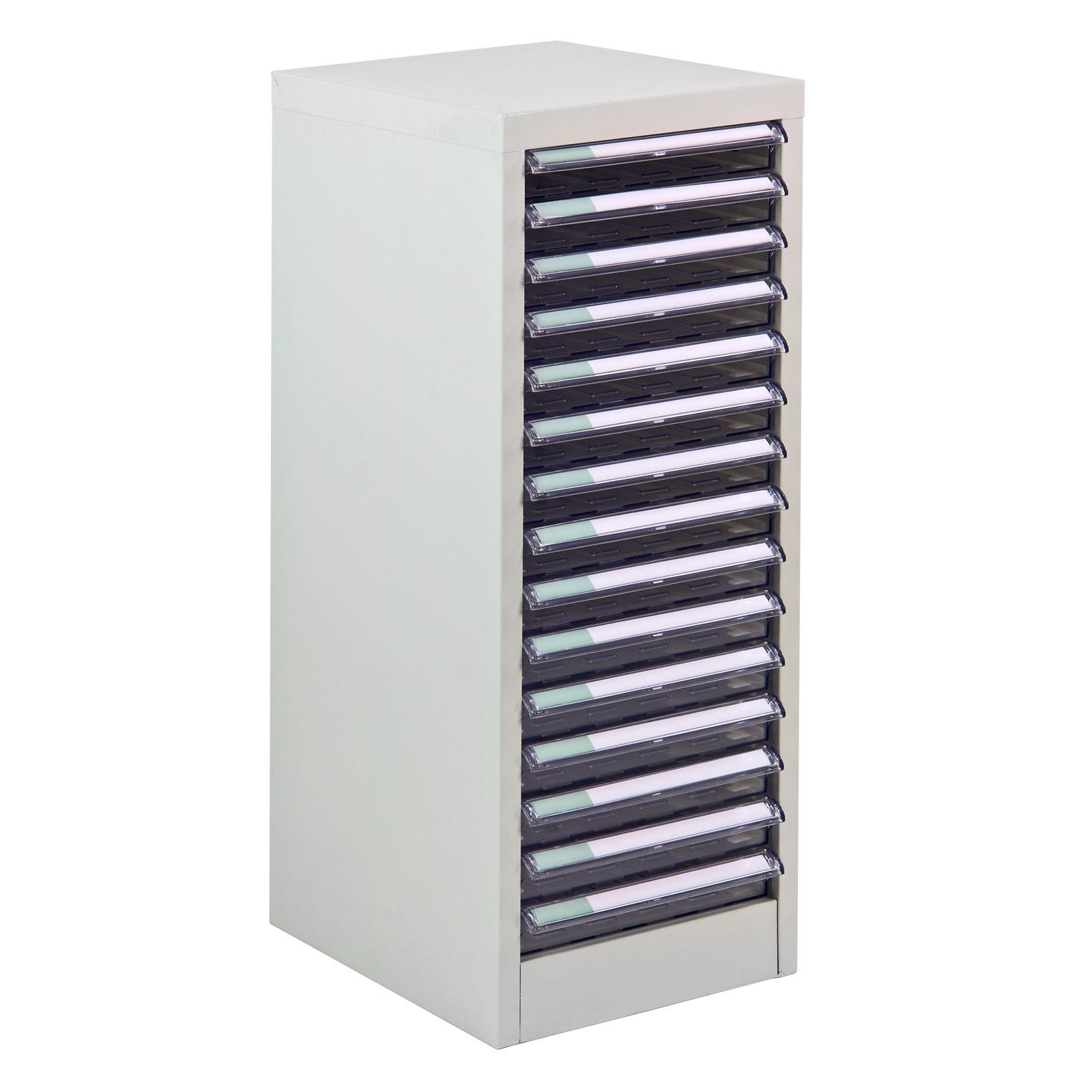 SCHUBLADENCONTAINER Kobra mit 15 Schubladen 74x28x34cm Lichtgrau - Grau, Kunststoff/Metall (28/74/34cm) - PROREGAL