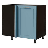 ECKVERBINDUNGSSCHRANK Bari D13U/90 Schwarz / RAL 5024 pastellblau 90 / 50 / 82cm - Blau/Schwarz, Holz/Holzwerkstoff (90/82/50cm) - Feldmann-Wohnen