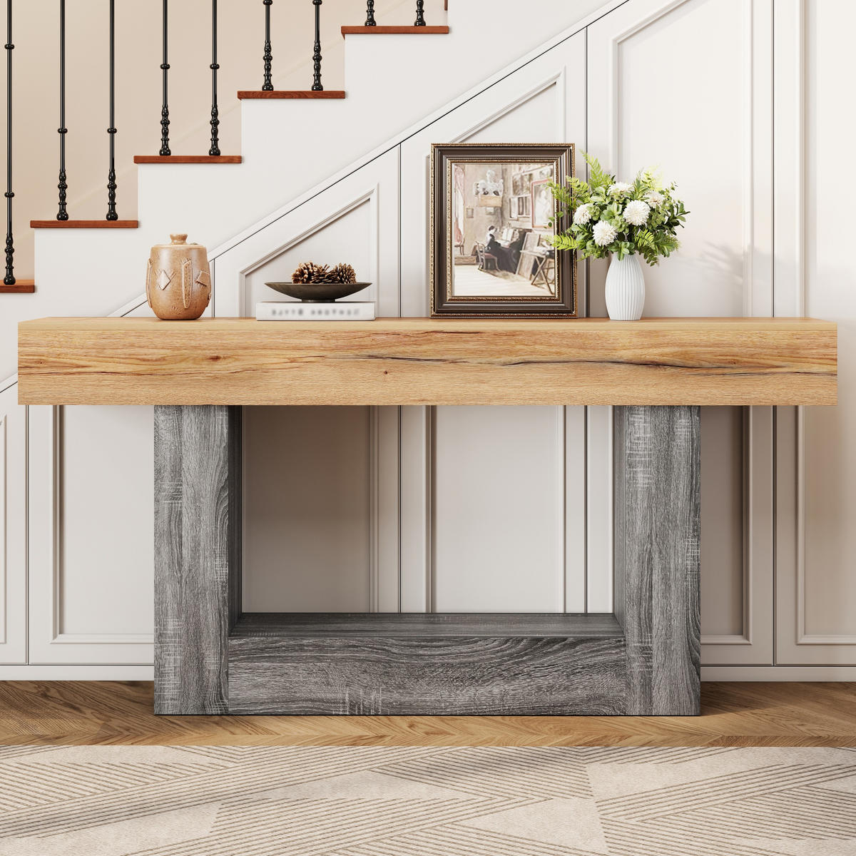 KONSOLENTISCH Holzoptik Ablagefach - Naturfarben, Holzwerkstoff (30/160/82.5cm) - Fortuna Lai