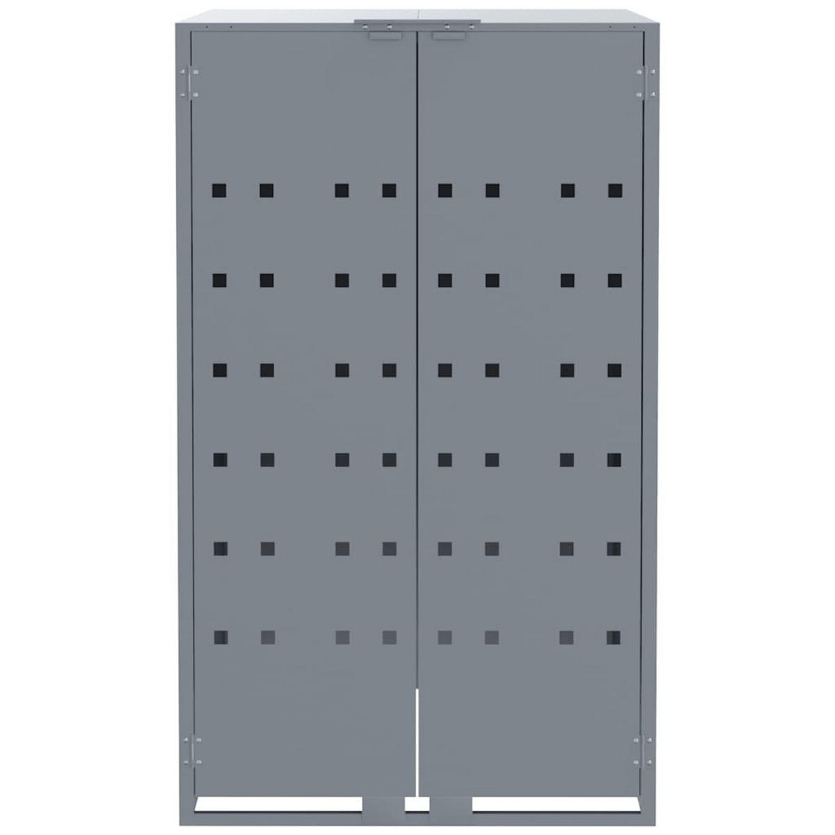 MÜLLTONNENBOX Gorilo für 3 Tonnen Grau 207x79x117 cm - Grau, Metall (207/117/79cm) - DELUKE