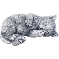 STEINFIGUR Katze Minka träumend massiver Steinguss frostfest - Grau, Stein (19/7/12cm) - stoneandstyle