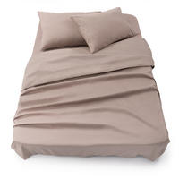 BETTLAKEN 3er Set - Spannbettlaken 180x200x30cm 2X Kissenbezug 50x80cm - Taupe - Beige, Textil (180/200cm)