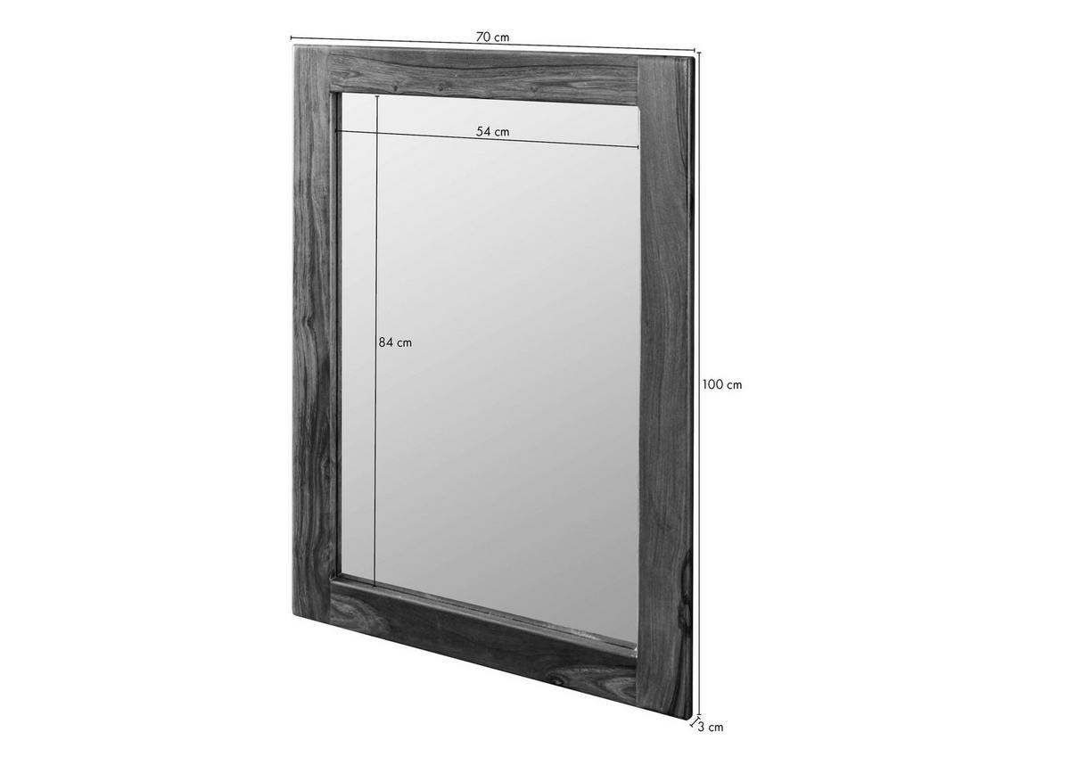 SPIEGEL Sheesham 100x3x70 smoked cherry gebeizt TORONTO #137 - Dunkelbraun, Holzwerkstoff (100/70/3cm) - Massivmoebel24