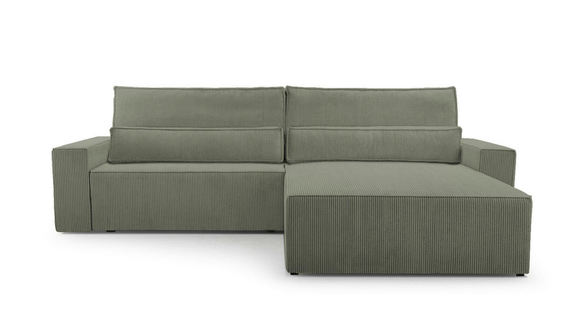 ECKSOFA - Denver L - Oliv - Olivgrün, Holz (290/200cm) - Möblo