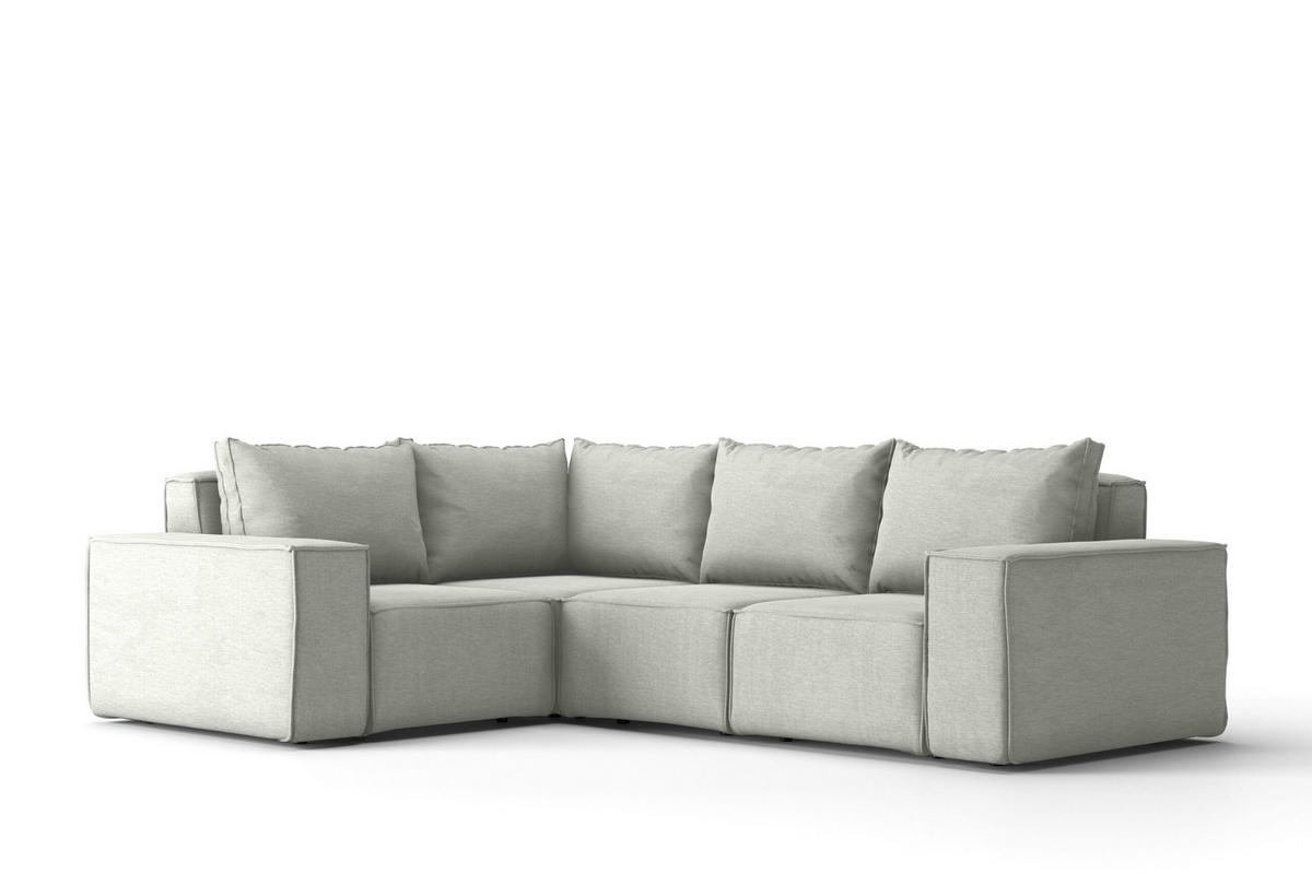 GARTENECKSOFA Für Den Garten SONNE Hellgrau Rechts - Hellgrau, Holz (181/73/246cm) - Kaiser Möbel