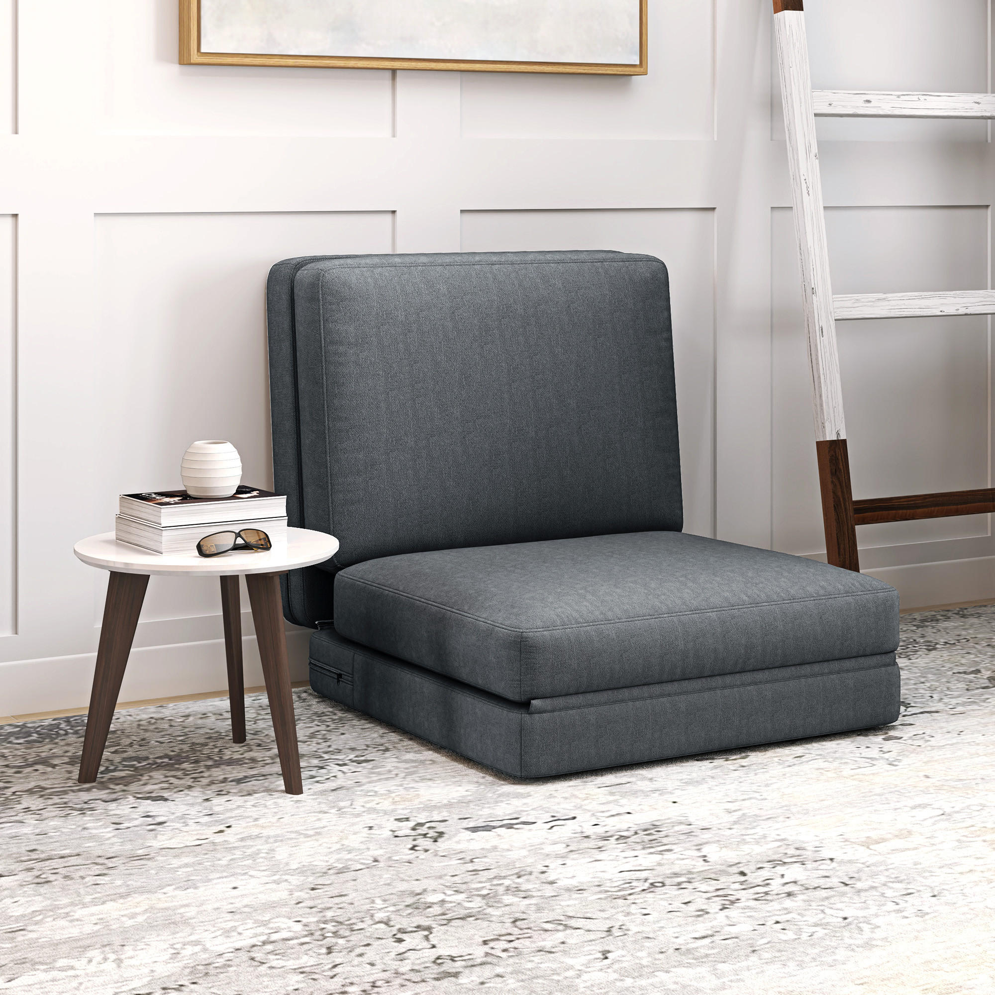 BODENSOFA 3-in-1, bis 240 kg belastbar, Dunkelgrau - Dunkelgrau, Kunststoff (268/18/75cm) - HOMCOM