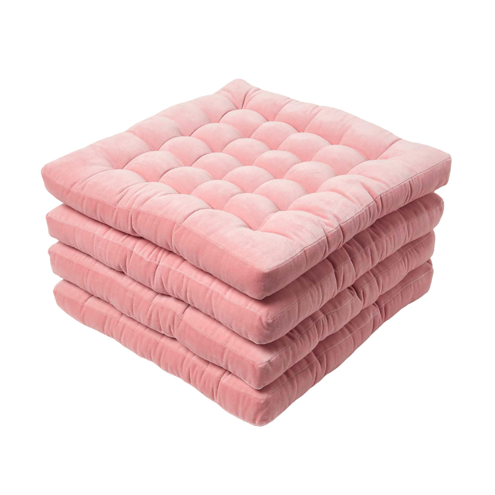 STUHLKISSEN Samt 4er-Set rosa 40/40/5 cm - Rosa, Textil (40/40/5cm) - Homescapes