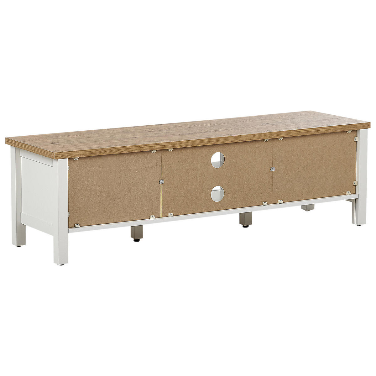 TV STOLEK Krémově bílý Atoca - bílá/krémová, kompozitní dřevo (140/41/39cm) - Beliani