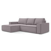 ECKSOFA mit Schlaffunktion Samt Stoff Violett - Lila/Flieder, Kunststoff/Textil (185/290cm) - LaMiaSofa