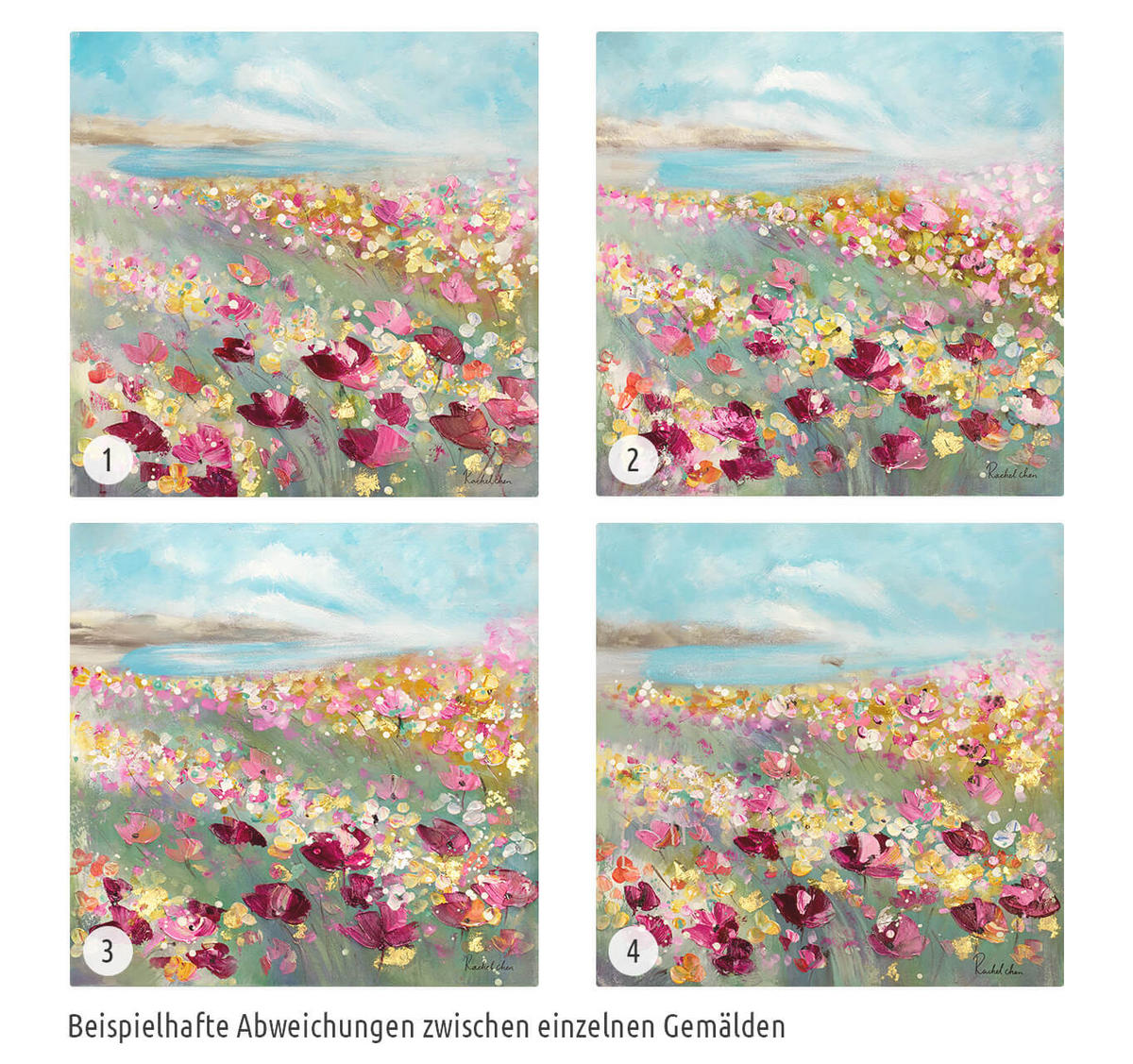 ÖLGEMÄLDE 60/60 cm - Blau/Pink, Holz/Textil (60/60cm) - KUNSTLOFT