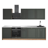 KUCHYNKA Fame-Line, Zelený a zlatý vidiecky dom/Dub Goldkraft, 280 cm, AP Marble - zelená/dub medový, kompozitné drevo (280/82/60cm) - Vicco