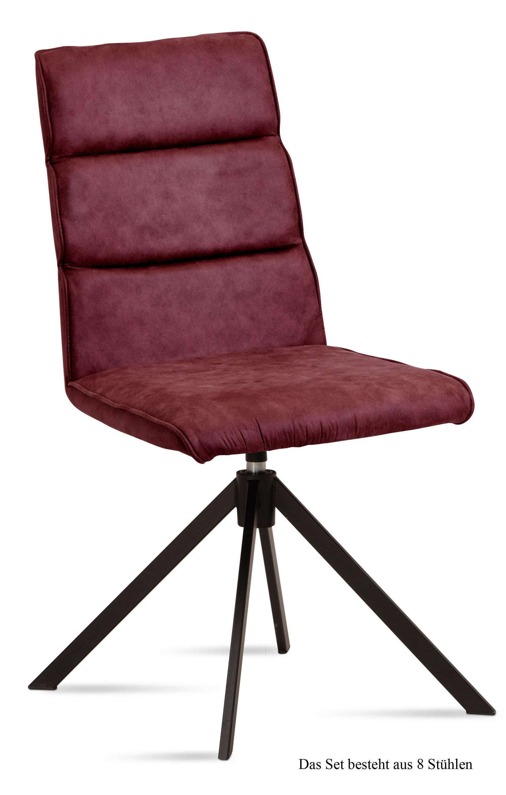 ESSZIMMERSTUHL drehbar (8er-Set) Deedea 47x92x60 Schwarz/Marsala - Brombeere/Schwarz, Kunststoff (60/92/47cm) - 58aufmkessel