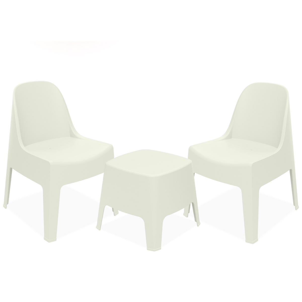 GARTENMÖBEL-SET MALUS, 3-tlg - Beige, Kunststoff - KONSIMO®