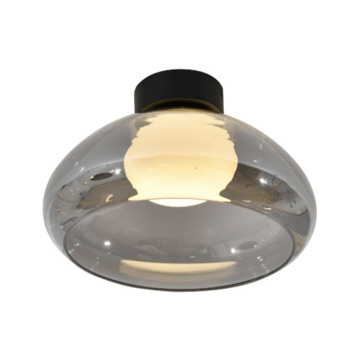 DECKENLEUCHTE Théoria, Rauchgrau und Weiß, 16cm - Grau, Glas (16/33/33cm) - KOSILUM