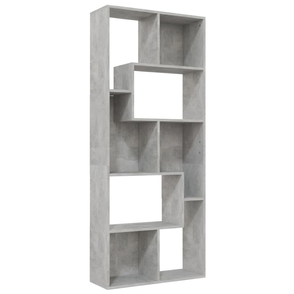 BÜCHERREGAL 67/24/161 cm aus Holzwerkstoff Betongrau - Hellgrau, Holz (67/161/24cm) - vidaXL