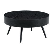 KLUBSKA miza, premer 70 cm črna, MDF in kov - črna, leseni material (70/70/35.5cm) - BEAOK