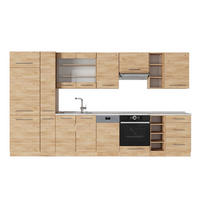 KÜCHENZEILE Fame-Line Goldkraft Eiche 355 cm , AP Marmor - Honigeiche, Holzwerkstoff (355/206.8/60cm) - Vicco