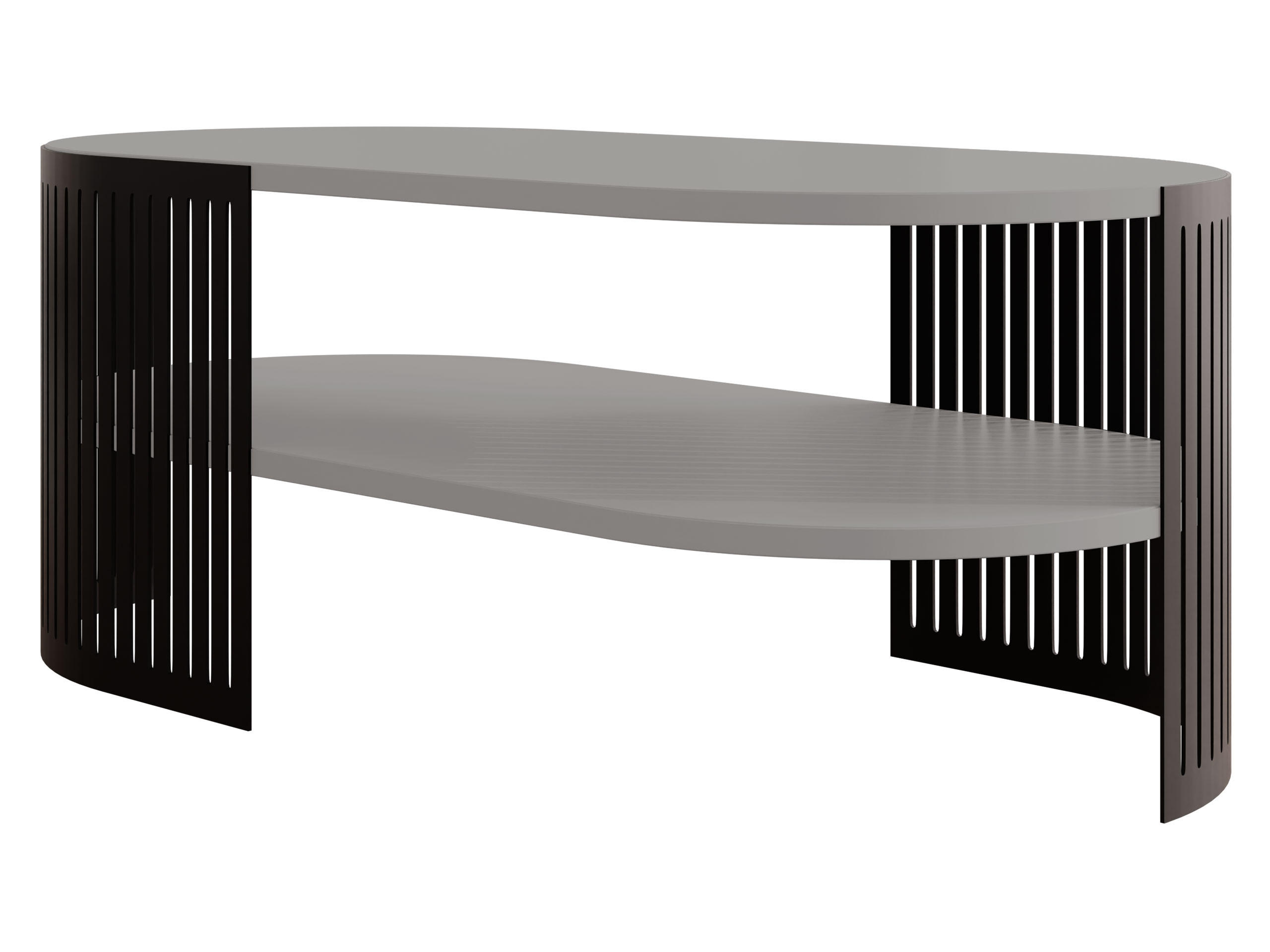 COUCHSITCH Fikoli Oval II - Schwarz/Grau, Holzwerkstoff/Metall (100/50/40cm) - MIRJAN24