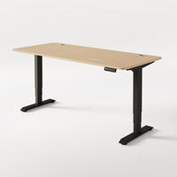 SCHREIBTISCH Elektrisch Höhenverstellbarer HomePro 180x80cm Schwarz/Bambus mit Memory-Funktion, Anti-Kollisions Technologie - Hellgelb/Schwarz, Holz (80/180/63.5cm) - Desktronic